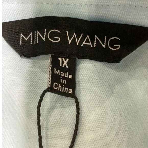 Ming Wang Blue Braided Double Pocket Shoulder Pad Blazer - Picture 6 of 8